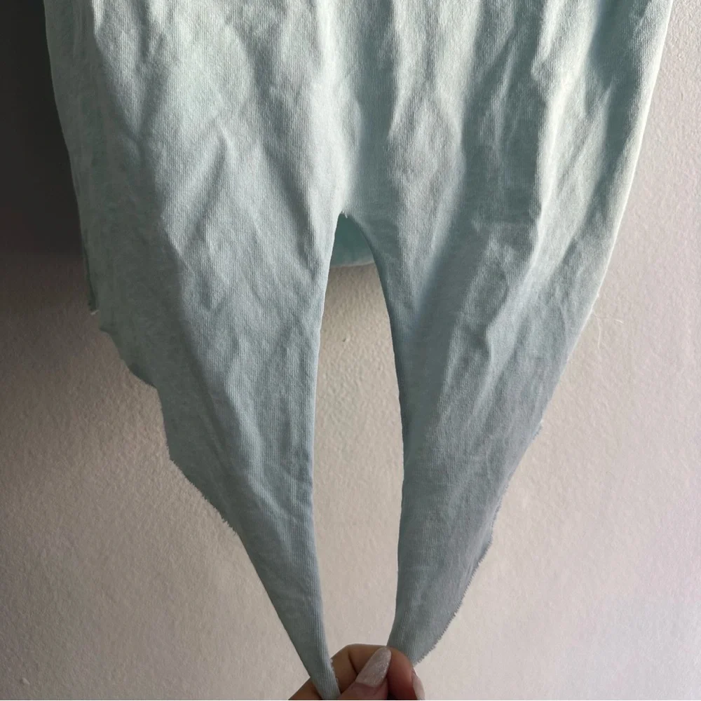 Vintage American Apparel So Cal Graphic Short Sleeve Tie Back Crop Tee Turquoise - Picture 8 of 10